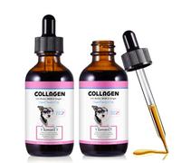 2PCS Collagen for Dogs (60ml), Dog Collagen Drops with Biotin, MSM - Supports Joint Health, Skin, Coat & Immunity - Tasty Bacon-Flavored Liquid Supplement for All Breeds & Sizes