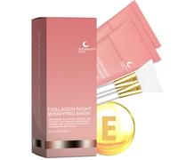 2PCS Collagen Night Wrapping Cream, Peel-off Face Mask, Overnight Collagen Face Mask, Deep Moisture & Skin Rejuvenation, Skin elasticity visible improved - Korean skincare,Brush Included