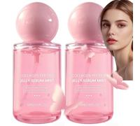 2PCS Collagen Peptides Jelly Serum Mist Spray,Hydrating Face Mist Spray | Hydration&Firming Skin Collagen Hydrating Serum,Korean Skincare Firming Collagen Serum for Face,Gentle for All Skin Types