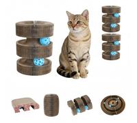 2pcs Collapsible Cat Scratcher Cardboard - Magic Organ Cat Toy with Ball, Turbo Track Interactive Scratcher for Indoor Cats, High Density Recyclable Scratching Pad for Claw Care & Play