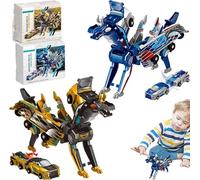 2pcs Collision Transforming Dinosaur Car Toy - 2 In 1 Collision Deformation Cars, Automatic Deformation Of Magnetic Connections, Car Toy For Boys Girls Birthday Gift, No Batteries Required
