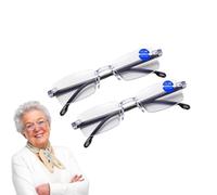2PCS Color-Changing Anti-Blue Light Presbyopia Glasses, Intelligent Zoom Anti Blue Light Presbyopia Glasses, Auto Focus Multifocal Reading Glasses for Men Women (+3.50)