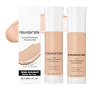 2PCS Color Changing Foundation,Liquid Colour Changing Foundation for Mature Skin,Intelligent Color Correcting Foundation - Medium Coverage,Hydrating&Lightweight,Long-Lasting Natural Finish(# Medium)