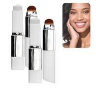 2pcs Color Changing Foundation Stick with Detachable Brush,Buildable Full Coverage Face Foundation,Long-Lasting Makeup Concealer,Hydrating Stick Foun/dation,Foun/dation for All Skin Types(Dark Skin)
