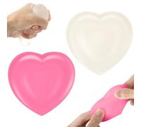 2Pcs Color Changing Love Heart Sugar Ball Heart Stress Ball Love Shape Squishy Toy Fidget Sensory Toys Stress Relief Squishies Squeeze Gifts for Adults Birthday Party Favors Anxiety Relaxing