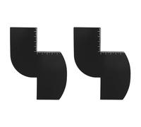 2pcs Color Enhancement Barber Cards, Black Enhancement Card Spray Shaper Card Lineup Tool Supplies Accessories for Barbers with Measurement Indicators for Men Hairline and Beard Shaping (S Shape)