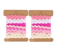 2Pcs Color Zigzag Ribbon Wave Bending Fringe Trim Ribbon for Home Party Wedding Decoration Lace Ribbon Craft Supply(#5)