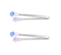 2Pcs Colorful Cats Paws Silicones Small Tongs Perfect for Serving Snacks Sugar Candy Cookie Ice Cubes Kitchen Gadgets Kids Snacks Tongs