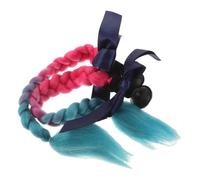 2pcs Colorful Detachable Helmet Pigtail Decoration with Bow | Triple Braid Structure, High Temperature Wire, Easy Attachment for Daily Riding