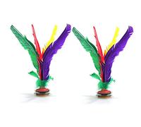 2pcs Colorful Feather Chinese Jianzi Kicking Shuttlecock Foot Exercise Outdoor Game It is beautiful and easy to use.