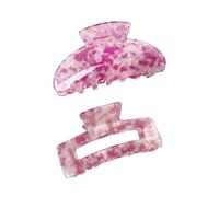 2PCS Colorful Hair Claw Clip For Women And Girls Candy Color Square Semicircle Design Hair Claw For Thick Or Thin Hair