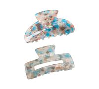 2PCS Colorful Hair Claw Clip For Women And Girls Candy Color Square Semicircle Design Hair Claw For Thick Or Thin Hair