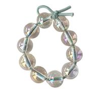 2Pcs Colorful Hair Ties Clear Bubble Beaded Elastic Rubber Band Rope Jewelry Ponytail Holder Scrunchie