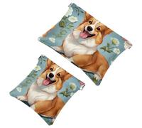 2Pcs Colorful Ice Cream-1211 Pocket Cosmetic Bag for Purses, Waterproof Makeup Bag Cosmetic Pouch, Portable No Zipper Makeup Bag, Multicolor 10, A：7.1x5.8in/18x14.8cm，B:4.7x4.5in/12x11.5cm