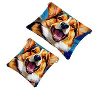 2Pcs Colorful Ice Cream-1211 Pocket Cosmetic Bag for Purses, Waterproof Makeup Bag Cosmetic Pouch, Portable No Zipper Makeup Bag, Multicolor 07, A：7.1x5.8in/18x14.8cm，B:4.7x4.5in/12x11.5cm