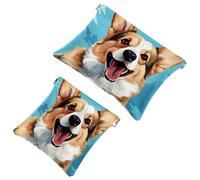 2Pcs Colorful Ice Cream-1211 Pocket Cosmetic Bag for Purses, Waterproof Makeup Bag Cosmetic Pouch, Portable No Zipper Makeup Bag, Multicolor 06, A：7.1x5.8in/18x14.8cm，B:4.7x4.5in/12x11.5cm