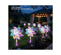 2pcs Colorful Windmill Solar Garden Lamp Outdoor Waterproof Stake Lights Decorative LED Landscape Lighting for Yard