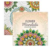 2Pcs Colouring Books for Adults & Teens, Mindfulness Mandala & Floral Patterns for Women & Girls, Stress Relief Creative Activity for Home, Office or Travel