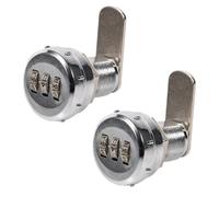 2PCS Combination Cam Lock, 3 Digit Password Security Coded Lock Silver Stainless Steel Keyless Gate Locking for Cabinet Deposit Box Mailbox (Thickness 12~16mm Wooden Wardrobe)