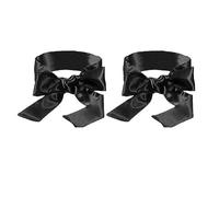 2PCs Comfortable Blindfolds for Games & Sleep, 6x130cm Silk Satin Eye Cover, Sleeping Games & Travel Supplies (Black)