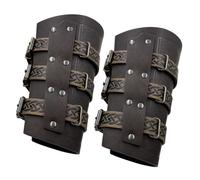 2pcs Comfortable Leather Arm Protectors Stylish Leather Vintage Wrist Bracers For Medieval Fans And Costume Parties Retros Styles Wrist Protectors