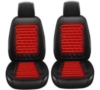 2Pcs Comfortable Leather Heated Seat Covers,Universal Seat Cushion Pad,Soft Car Seat Cover with Full Back Seat Protector
