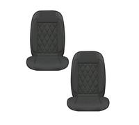 2PCS Comfortable Leather Heated Seat Cushion, Universal Seat Cover Pad, Soft Car Seat Covers with Full Back Seat Protector Pure Black For Winter (Grey-2pc)