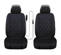 2PCS Comfortable Leather Heated Seat Cushion, Universal Seat Cover Pad, Soft Car Seat Covers with Full Back Seat Protector For Vehicles, Office Chair, Wheelchair (C)