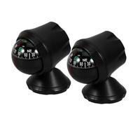 2Pcs Compact Car Compass Navigation Tool - Mini Auto Adhesive Compass with Barometer and Altimeter for Vehicle Dashboard