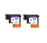 2pcs Compatible Printhead Compatible With 80 Designjet 1000 1050C 1055CM Printer C4822A Magenta(2PCS)