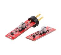 2pcs Condenser Mic Power Circuit Board Module for Recording Studio | Metal and Plastic Pcb Assembly, 60 Db Signal Ratio, 250 Ohm Output, Red Finish