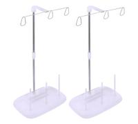 2pcs Cone Thread Holder Stand for Embroidery Enthusiasts, Rotatable | Alloy and Plastic Build, Smooth Thread Flow with Dust Shielding, Lavender Finish for Tabletop DIY Sewing