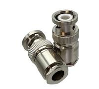 2pcs Connector BNC Male Plug Clamp RG174 RG316 / RG58 RG142 / RG8X / RG5 RG6 / RG8 LMR400 Cable RF Coaxial Straight Amp Right Angle(For RG8X LMR240)
