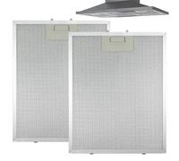 2Pcs Cooker Hood Filter Replacement - 305x267mm Aluminum Mesh Hood Vent Filter 5-Layer Metal Grease Filter Universal Extractor Fan Filter Compatible with Many Leading Brand of Cooker Hood, Silver