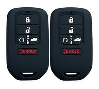 2Pcs Coolbestda Silicone Full Protective Key Fob Remote Cover Case Skin Jacket for 2017 2018 2019 2020 2021 Honda Civic Accord Pilot CR-V 5 Buttons Smart Key A2C81642600