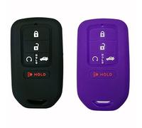 2Pcs Coolbestda Smart Car Key Cover Case Jacket Shell Bag Protector for A2C81642600 2015 2016 2017 Honda Civic Accord Pilot CR-V Black Purple