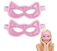 2pcs Cooling Eye Mask, Reusable Gel Eye Mask, Cold Eye Mask For Puffy Eyes Ice Eye Mask Hot Cold Therapy Eye Mask for Puffy Eyes, Swollen Eyes, Migraine, Dark Circles (Pink)