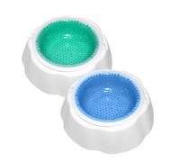 2PCS Cooling Pet Bowl, Splash Proof Design, 24.5x24.5x6.5cm, Summer Cool Feeding Dish, Cat Food Bowl Water Dish, Stable Base Design, Ideal for Backyard, Garden, Patio, Camping