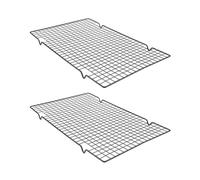 2pcs Cooling Rack Baking Cooling Racks Rectangular Cake Cooling Rack Carbon Steel Cooling Rack Baking Pan Cooling Anti-Stick Paint Rectangle Baking Rack for Muffin, Pizza and Grilling(40.5 * 25.5cm)