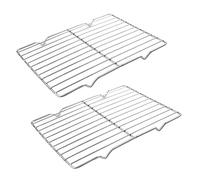2pcs Cooling Rack, Stainless Steel Wire Grill Rack for Baking Roasting Cooling, 31x20cm Wire Racks Baking Tray, Rectangle Oven Racks for Cooking, Roasting, Grilling, Drying(Color:2pcs)