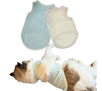 2Pcs Cooling Shirts for Small Dogs, Sleeveless Dog Vest, Lightweight Breathable Dog Summer Tank Top Sun Protection Shirts for Dogs Cats Pet Apparel (Yellow MintGreen, Large Size for 8.5-12lb Pets)