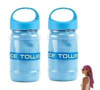 2PCS Cooling Towels,30x100cm Portable Neck Cooling Towel in Bottle for Hot Weather,Breathable Instant Quick Drying Ice Microfibre Towel for Men Women Gym Workout Running Yoga Camping，light blue
