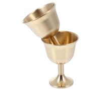 2pcs Copper Cocktail Cup Goblet for Wine, Cold Drinks, Bar Service | Golden Polished Exterior, Smooth Surface, Spill Reduction, Vintage Style for Restaurants, Office Use