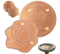 2Pcs Copper Disc for Bird Bath, 99.99% Pure Copper Purification Disk, 10cm Self-Cleaning Design Water Cleaner, Garden Bird Bath Cleaning Accessory for All Seasons Outdoor Garden Supplies(Style 4)