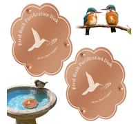 2Pcs Copper Disc for Bird Bath, 99.99% Pure Copper Purification Disk, 10cm Self-Cleaning Design Water Cleaner, Garden Bird Bath Cleaning Accessory for All Seasons Outdoor Garden Supplies(Style 5)