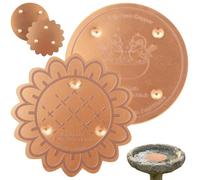 2Pcs Copper Disc for Bird Bath, 99.99% Pure Copper Purification Disk, 10cm Self-Cleaning Design Water Cleaner, Garden Bird Bath Cleaning Accessory for All Seasons Outdoor Garden Supplies(Style 2)