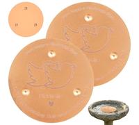 2Pcs Copper Disc for Bird Bath, 99.99% Pure Copper Purification Disk, 10cm Self-Cleaning Design Water Cleaner, Garden Bird Bath Cleaning Accessory for All Seasons Outdoor Garden Supplies(Style 1)