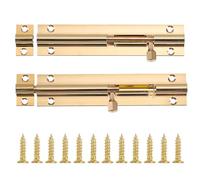 2pcs Copper Door Bolt Lock for Wooden Doors, Retro Golden 2 Inch
