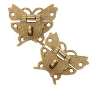 2pcs Copper Hasp Buckle Latch for Small Wooden Drawers and Cages | Golden Bright Finish, Smooth Surface, Simple Stylish Look, Easy DIY Install for Woodworking Repair and Crafts