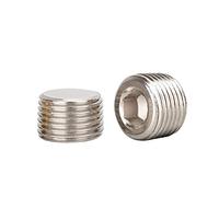 2PCS Copper Male Thread Brass Pipe Hex Head End Cap Plug Fitting Coupler Connector Adapter(Iron Pllug,1/8Inch)